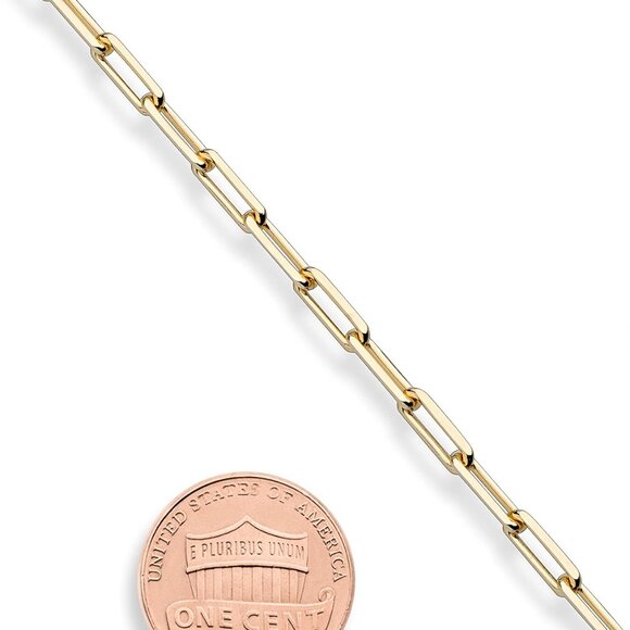 Italian Solid 925 Sterling Silver, 18Kt Gold Plated 3mm Paperclip Link Chain Nec - Picture 3 of 6